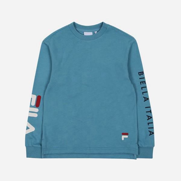 Fila Tričká Detske Modre - Biella Italia Crew Neck L/S Vypredaj - Slovakia 16082-XIHQ